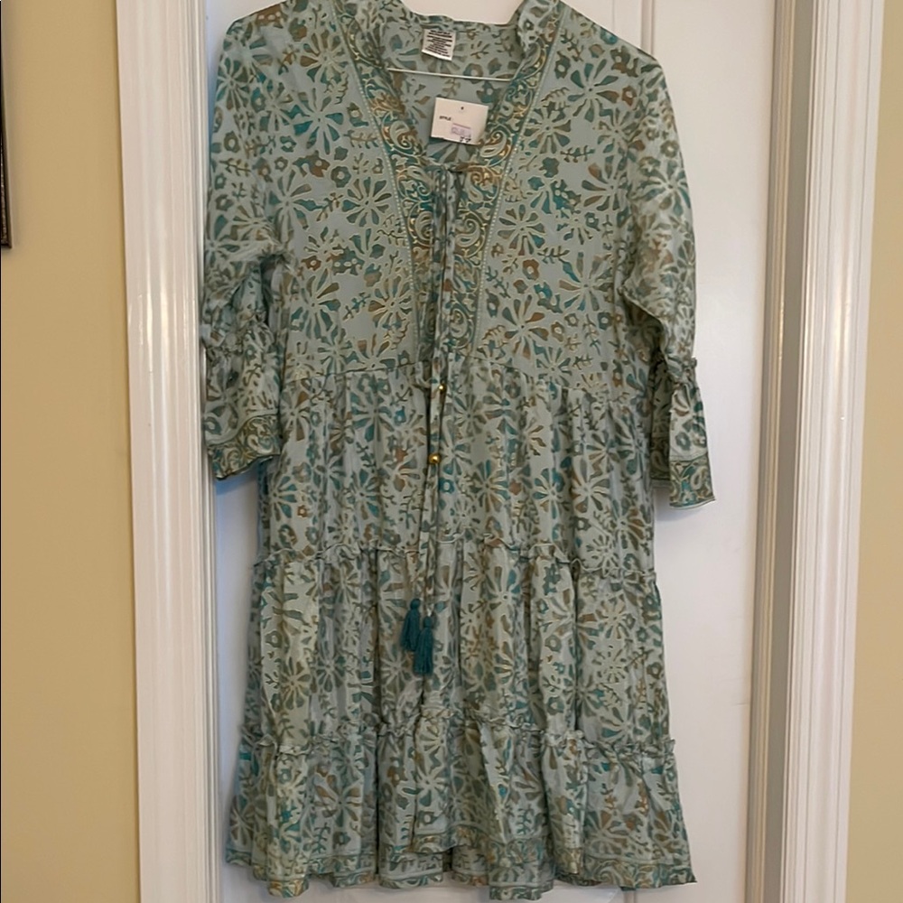 Floral Patterned Dress with Tassels